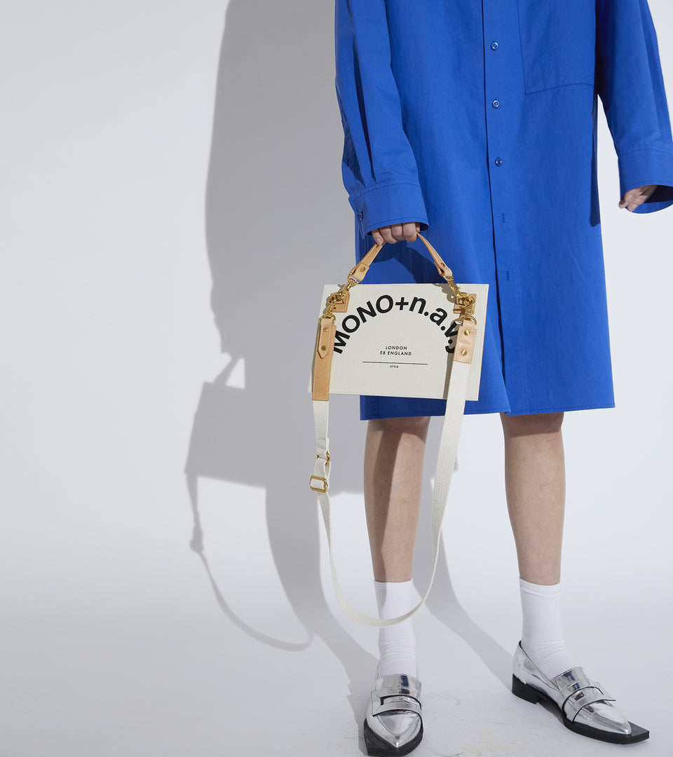 Mononavy canvas crossbody bag
