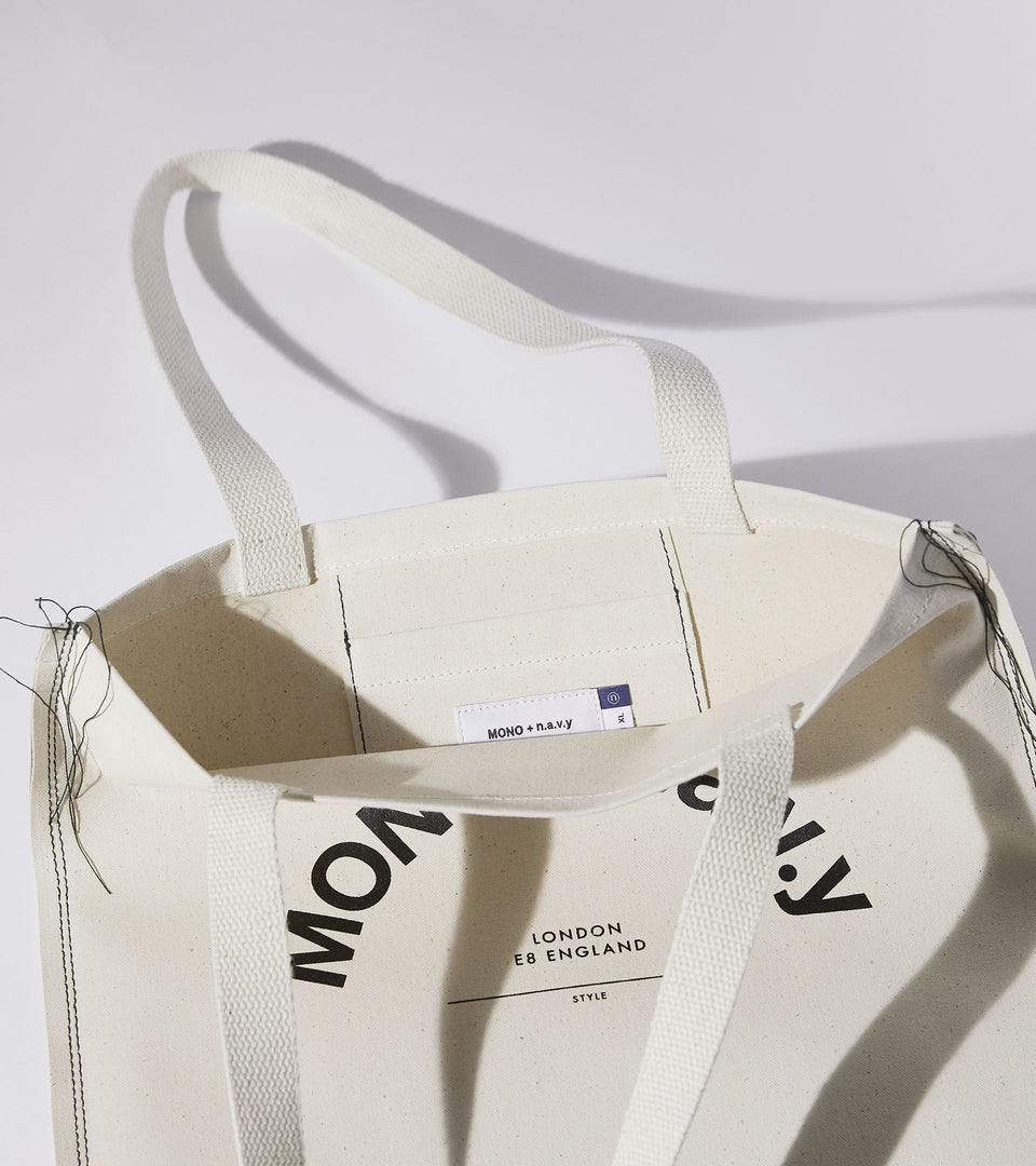 Mononavy large canvas shopper