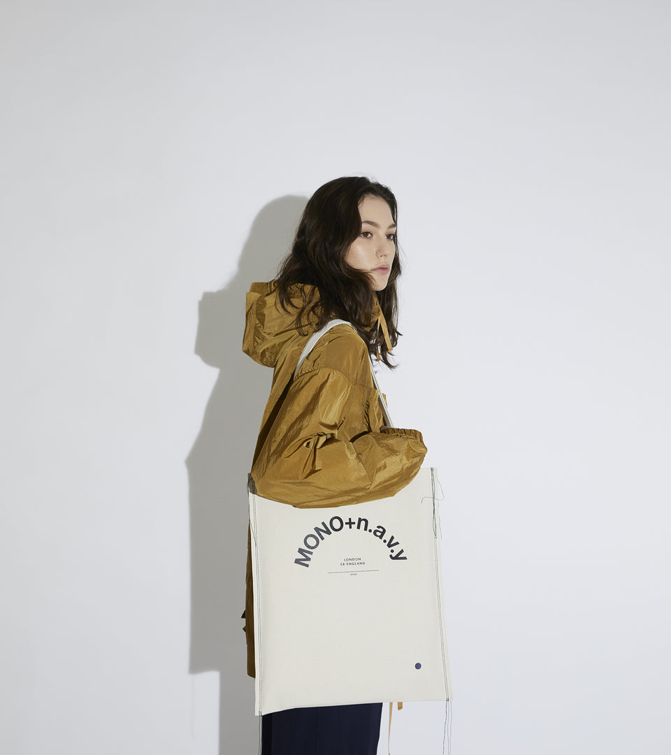 Mononavy large canvas shopper