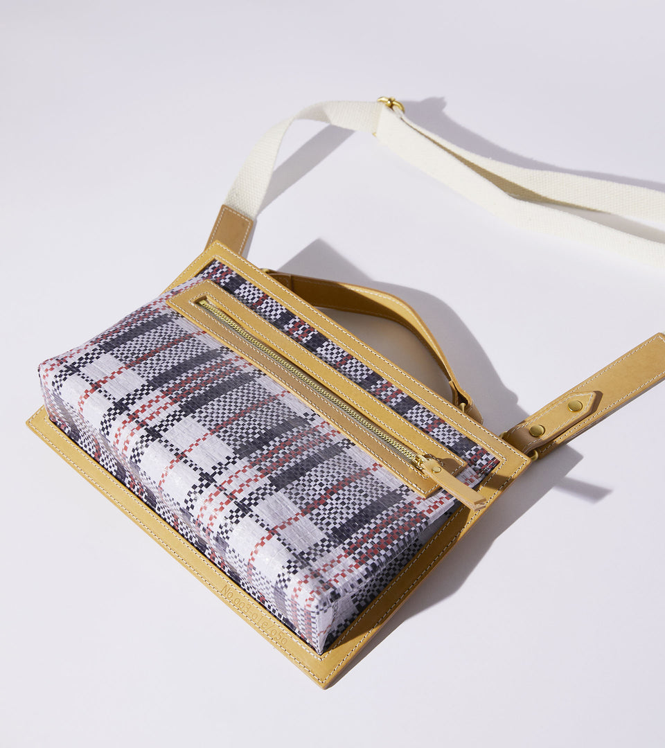 Mononavy upcycled crossbody bag