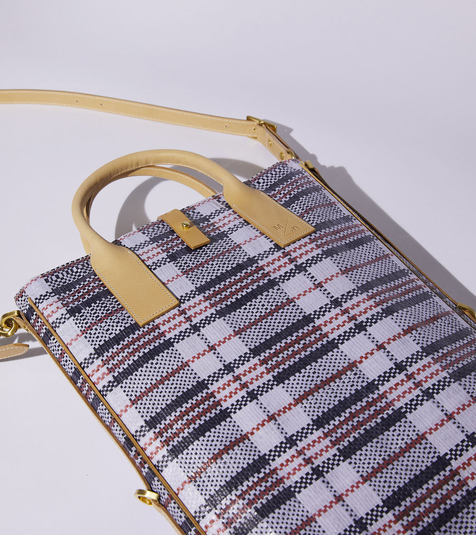 Mononavy upcycled tote bag