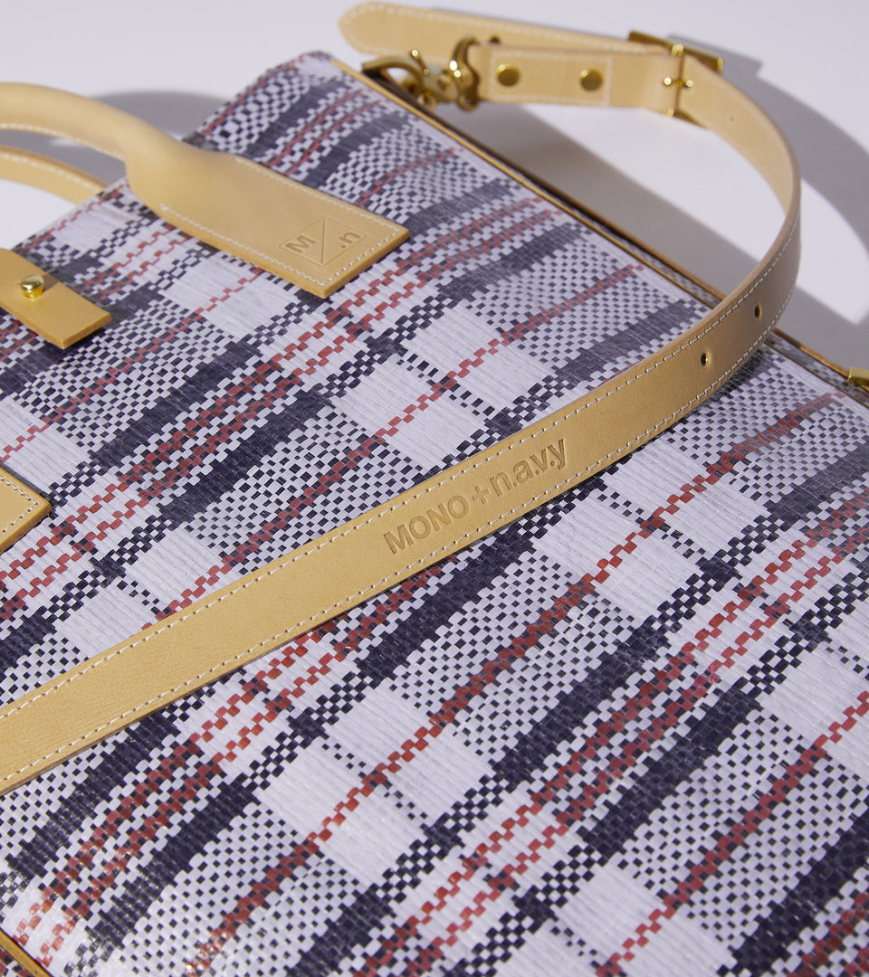 Mononavy upcycled tote bag