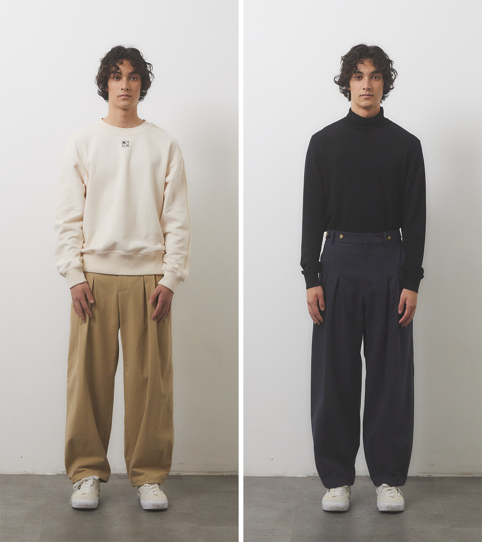 mononavy balloon trouser