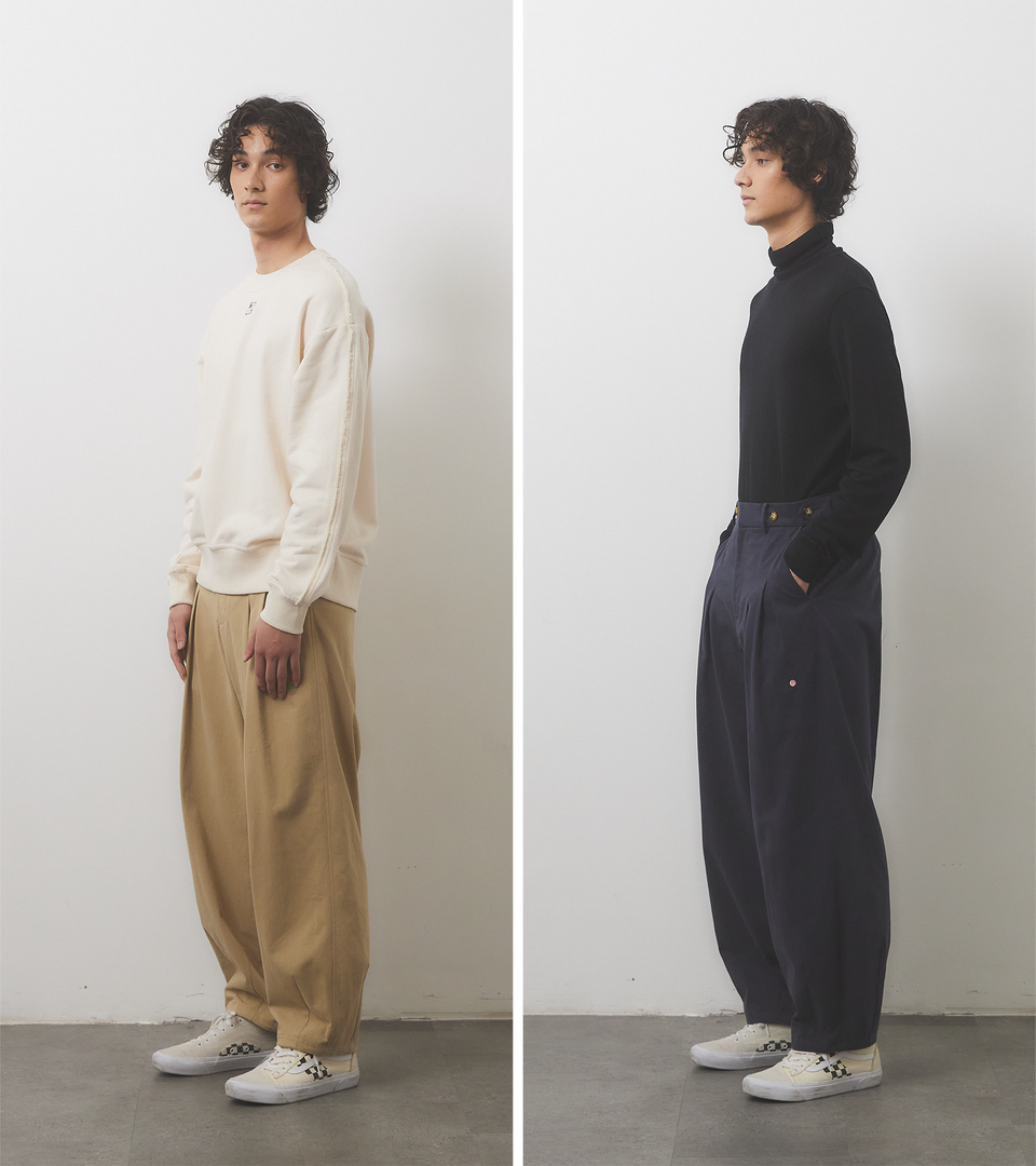 mononavy balloon trouser