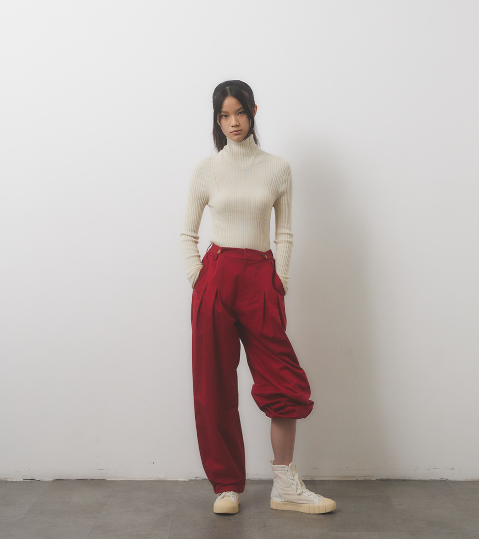 mononavy balloon trouser