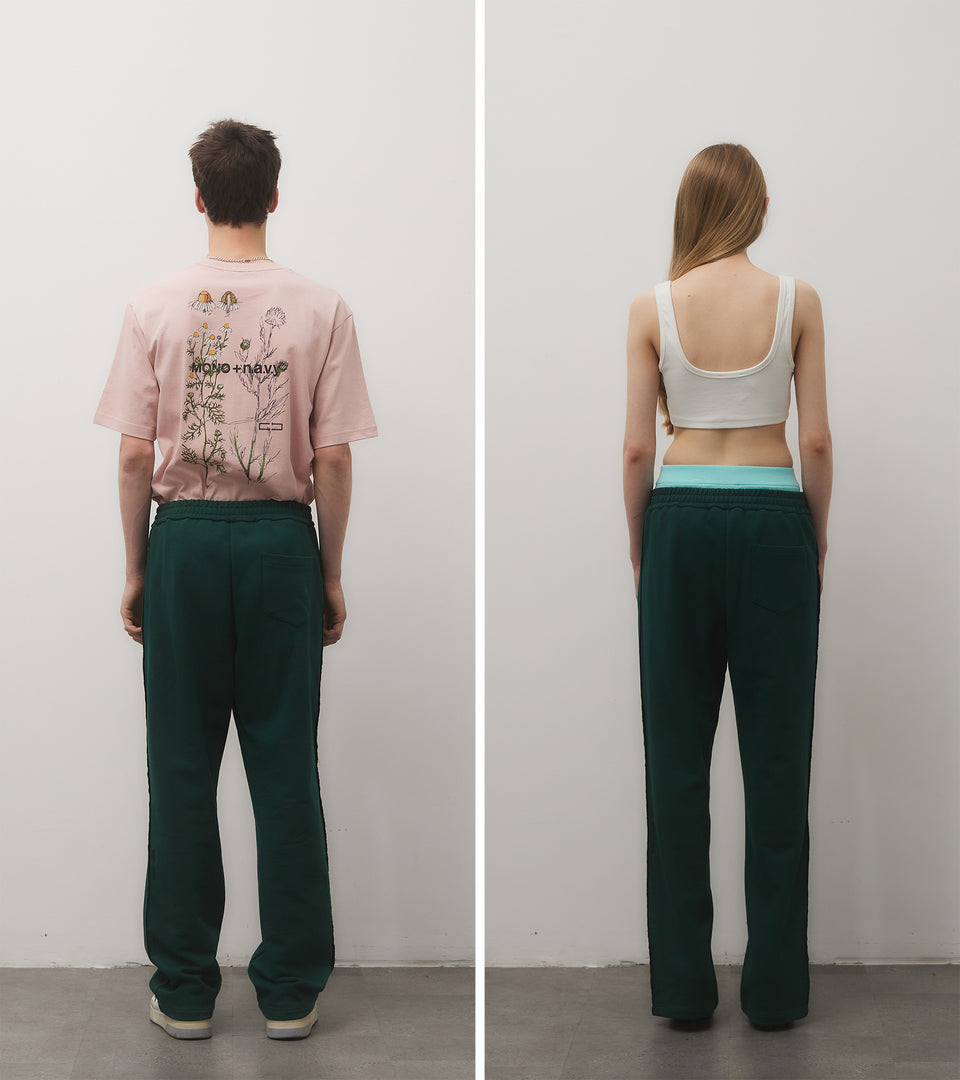 mononavy new lounge trousers green