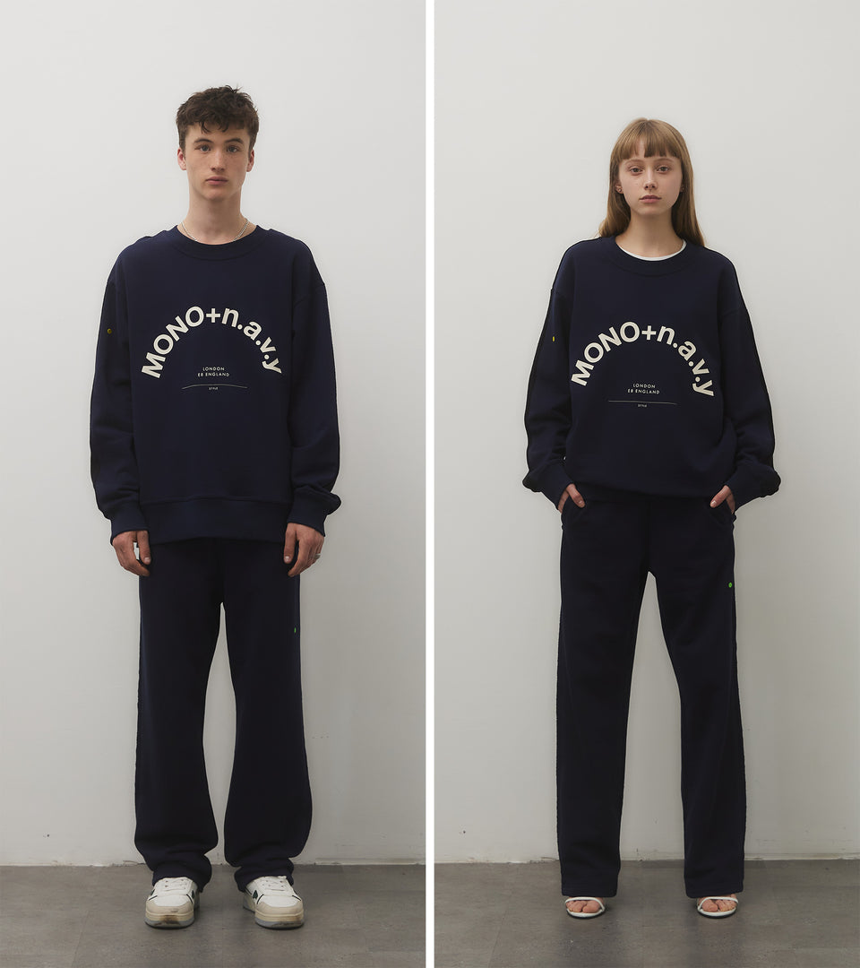 mononavy towel back sweatshirt navy