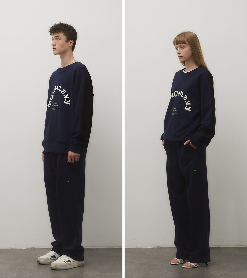 mononavy towel back sweatshirt navy
