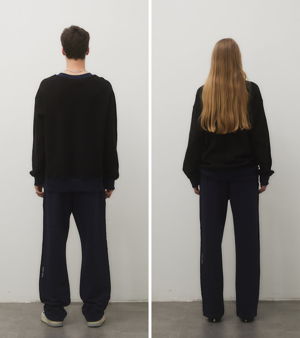 mononavy towel back sweatshirt navy