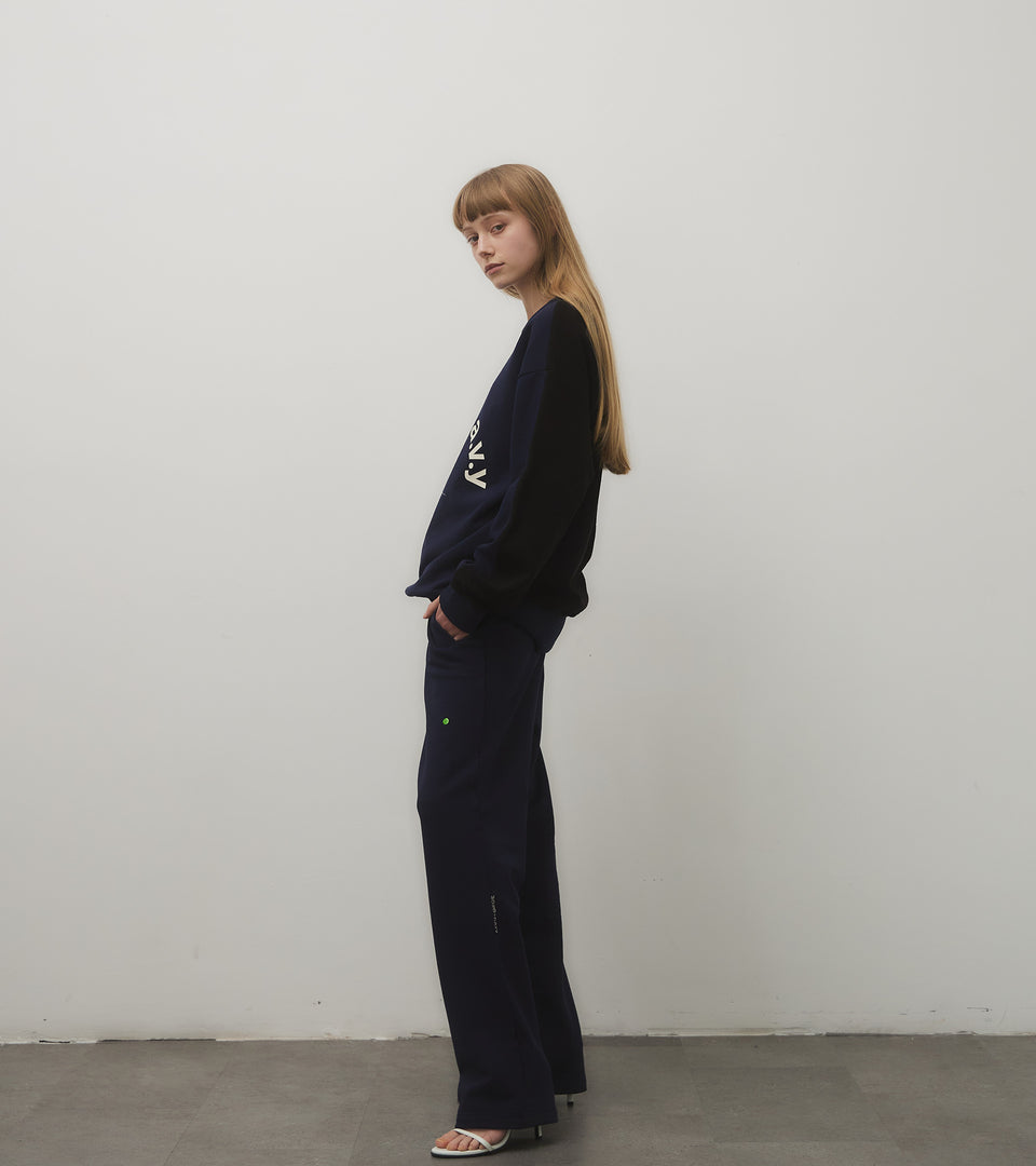 mononavy towel back sweatshirt navy