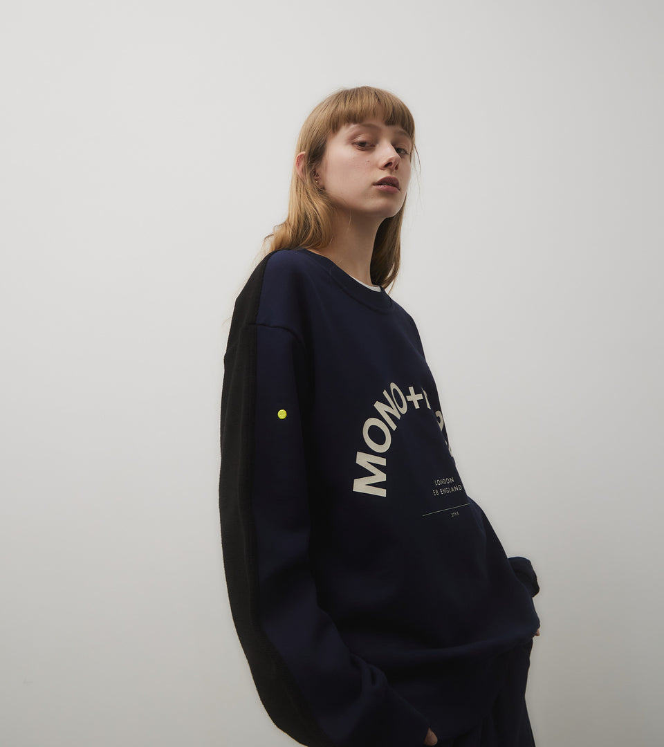 mononavy towel back sweatshirt navy