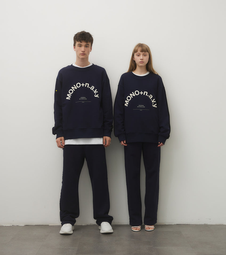 mononavy towel back sweatshirt navy