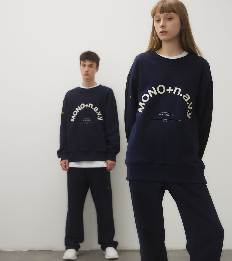 mononavy towel back sweatshirt navy