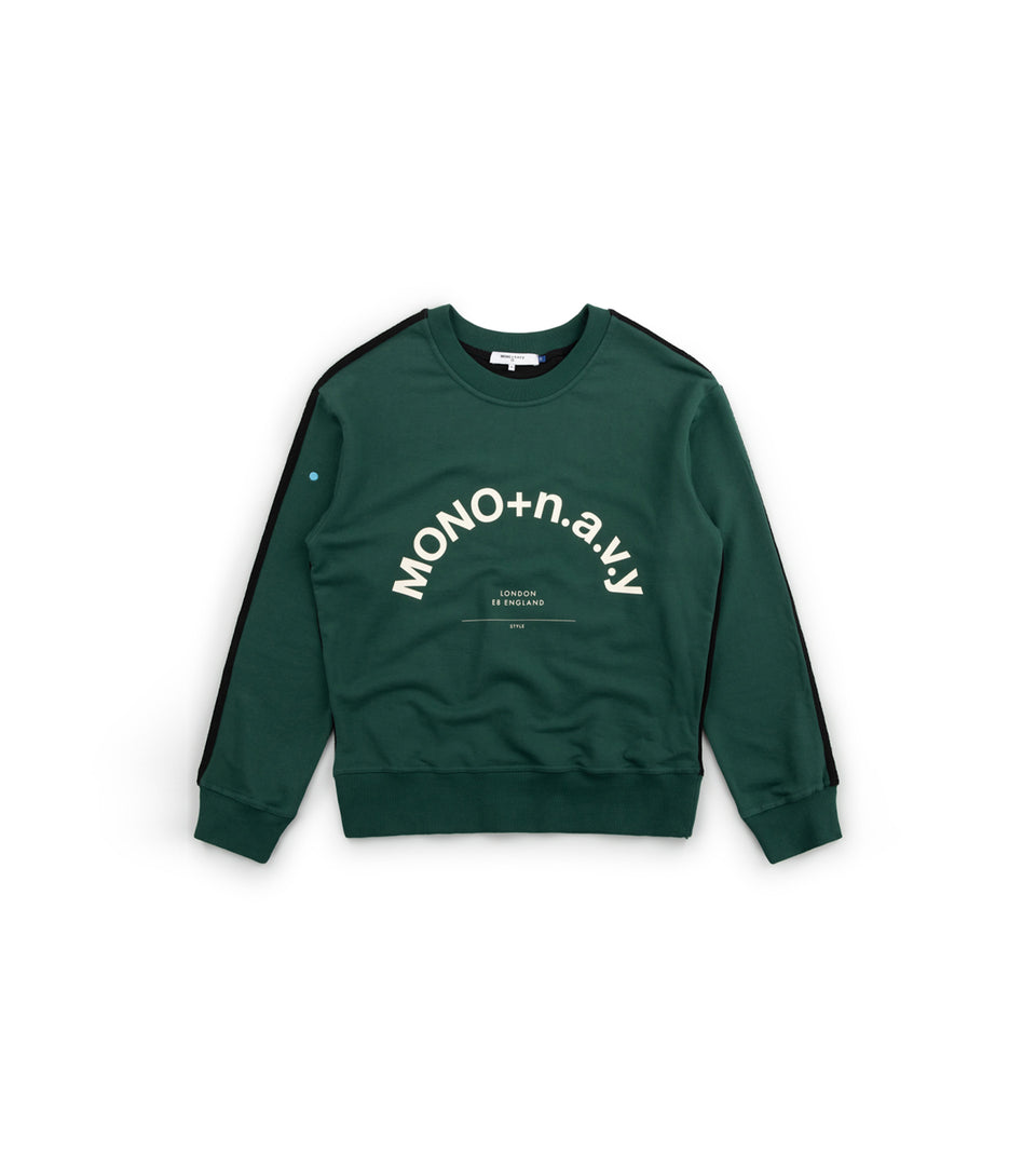 mononavy towel back sweatshirt green
