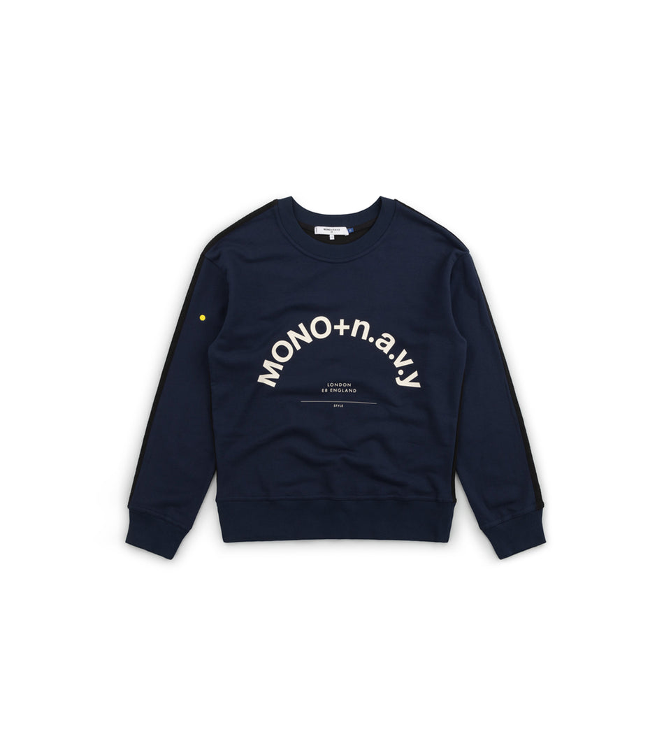 mononavy towel back sweatshirt navy